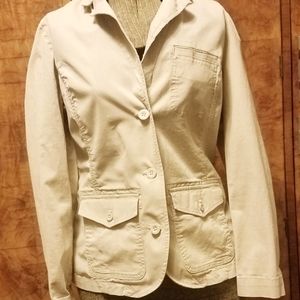 Women's Khaki Eddie Bauer Legendwash Strech Jacket Sz 12